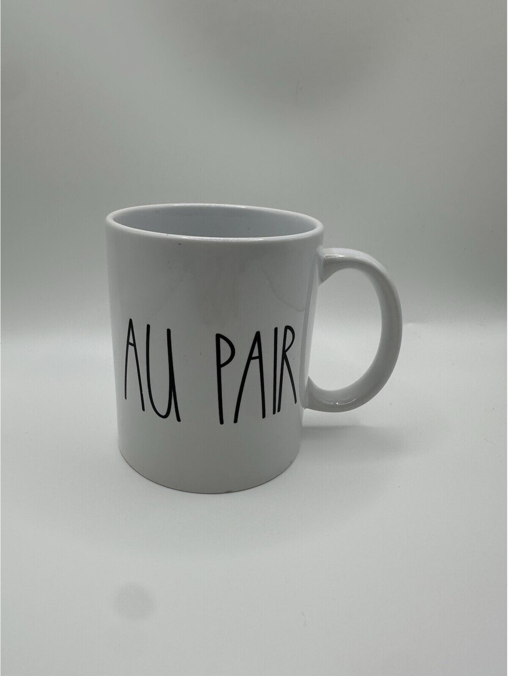 Rae Dunn "AU PAIR" White Ceramic  mug